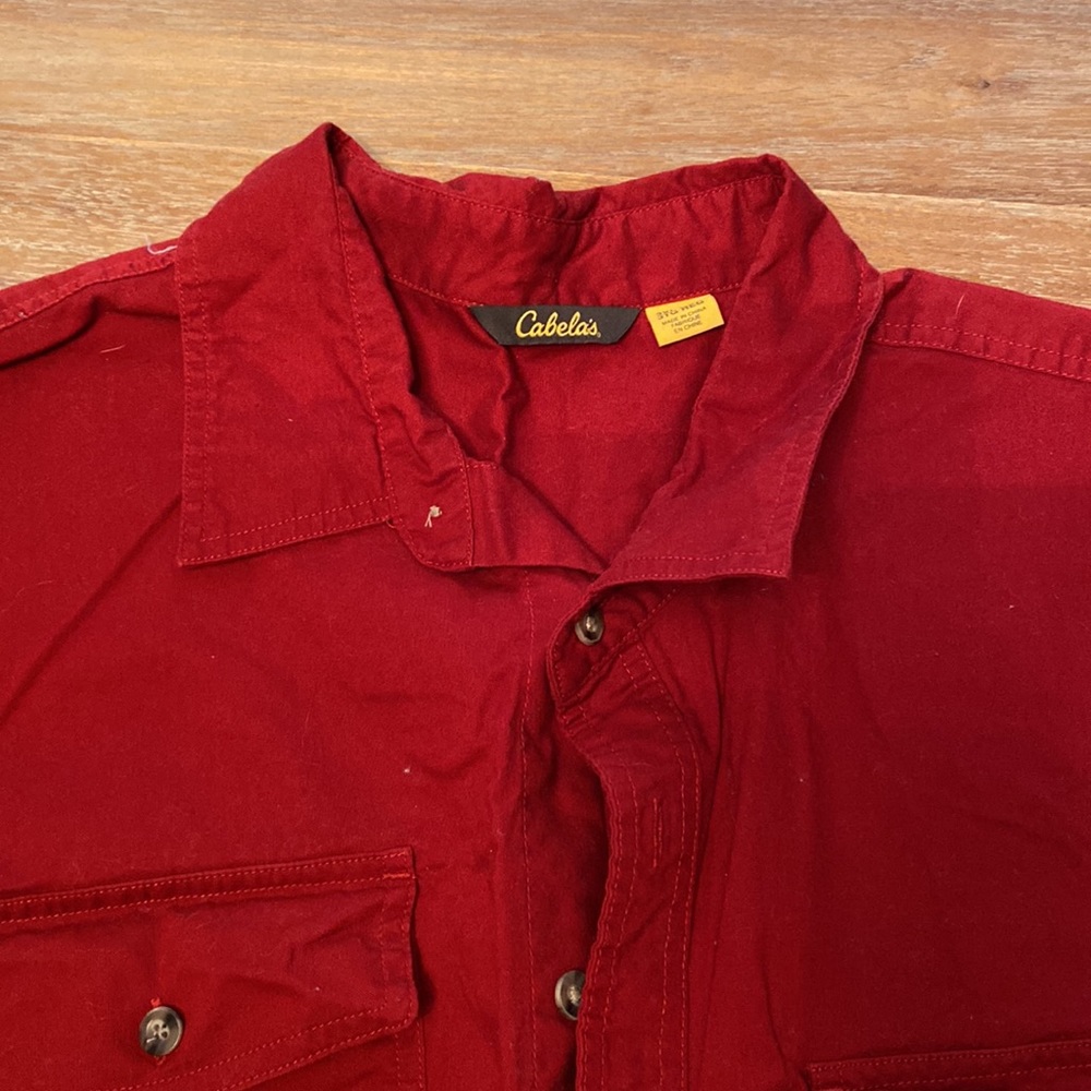 Red button down - Picture 2 of 2